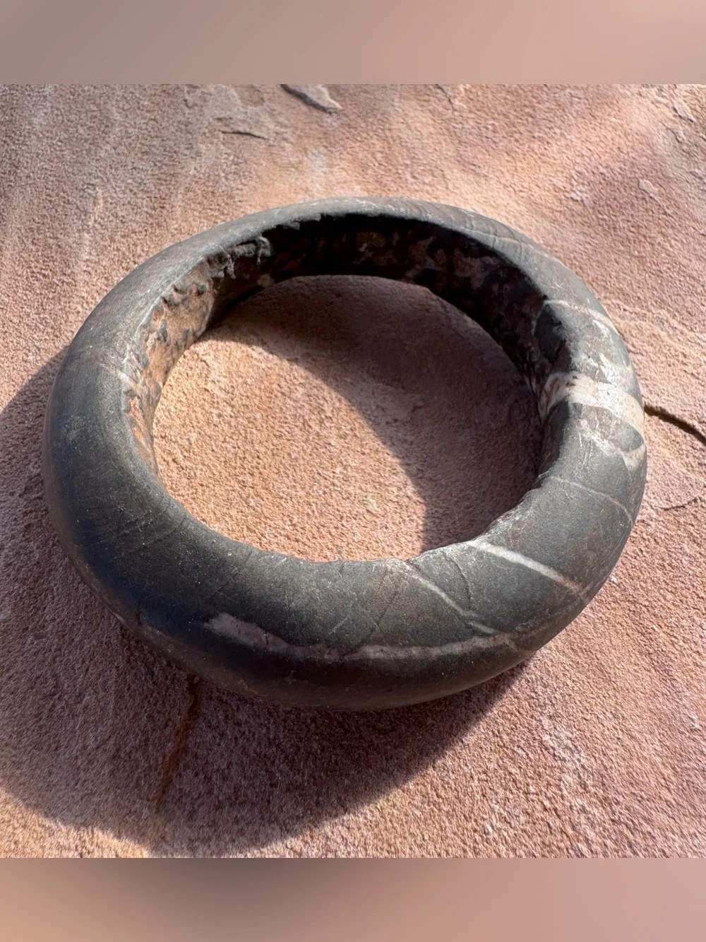 Old Stone Mali Marble Bracelet – African Kasena Tribal Bangle ~ Vintage Ethnic - Picture 1 of 10